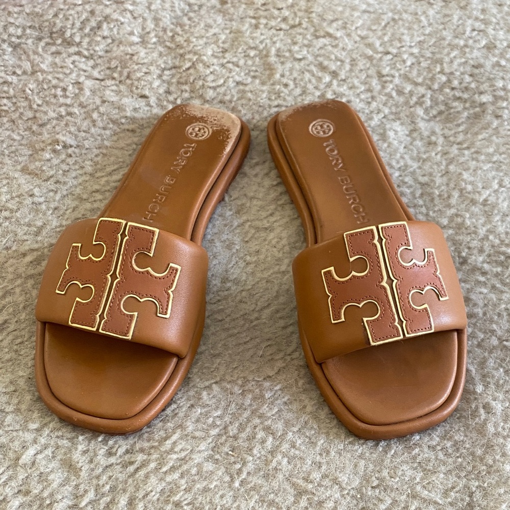Tory Burch Brown Slide Sandals